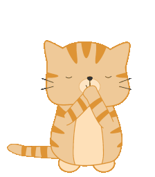 A moving gif of an orange tabby cat with orange stripes blowing a kiss with a red heart coming out.